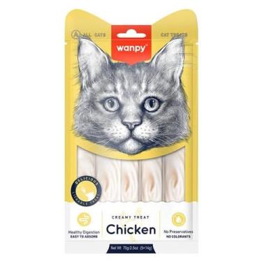 Imagem de Petisco para Gatos Wanpy Creamy Sabor Frango Pct. 25 unidades