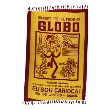 Imagem de Canga Estampada Biscoito Globo Vermelho Banho E Praia 110x160cm