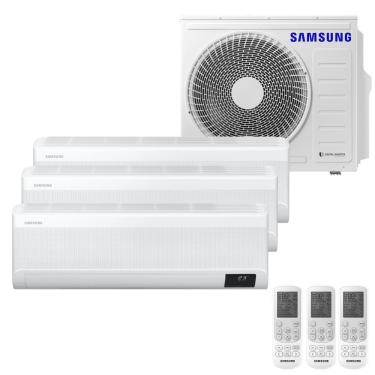 Imagem de Ar Condicionado Multi Tri Split Samsung Wind Free 24000 BTUs (2x9000+1x12000) Quente-Frio Inverter 220V