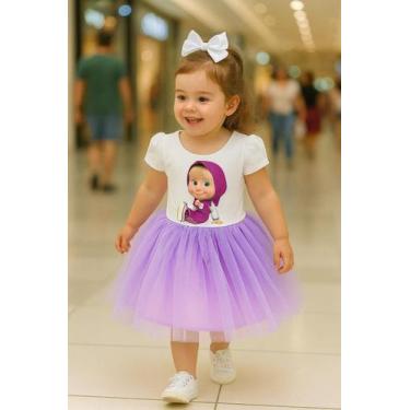 Imagem de Vestido Infantil Temático Masha - Mali Modinha Kids, Lilás, 4
