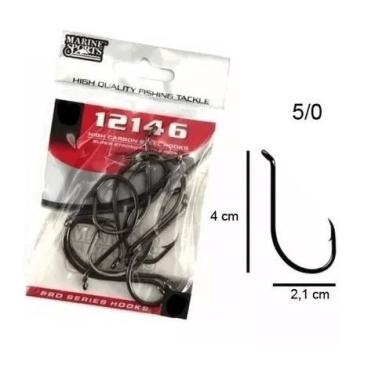 Imagem de Kit 10 Anzol Pesca Marine Sports 12146 N-5/0 Black