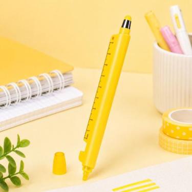Imagem de Caneta Marca Texto Régua Multifunções Inova STA-13287 Cor:Amarelo - Da