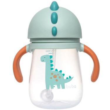 Imagem de Copo Treinamento com Canudo Magic Dino Silicone Buba Menino, Dino