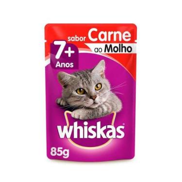 Imagem de Ração Úmida Whiskas Para Gatos Adultos Carne ao Molho - 85g - 1 unidad