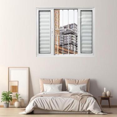 Imagem de Janela Veneziana de Alumínio 6 Folhas 100 x 120cm Linha 25 com Grade E