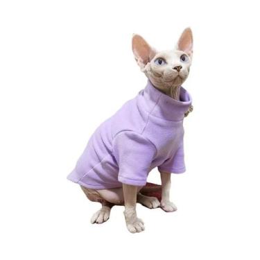Imagem de Roupas De Algodão Macio Para Gatos Sphynx, Hoodie Para Gatinhos Cornis