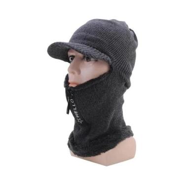 Imagem de Gorro De Lã Tricotado Para Homens, Quente E À Prova De Vento, Com Prot