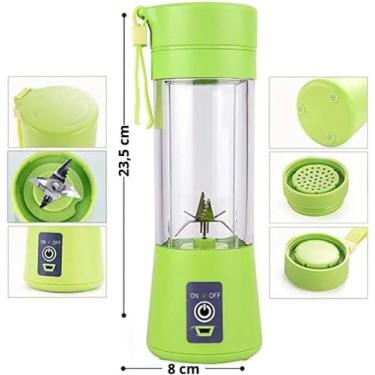 Imagem de Mini Liquidificador Garrafa Portátil Mixer Juice Para Shake USB Recarr