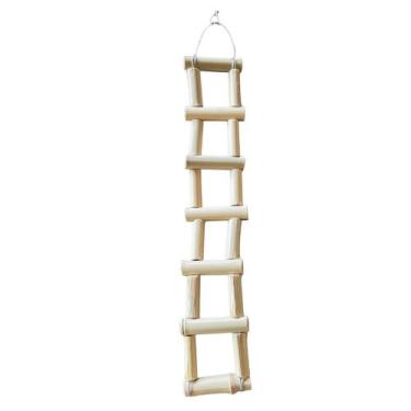 Imagem de Mini Escada Flexível de Bambu para Aves e Roedores - Enriquecimento Am
