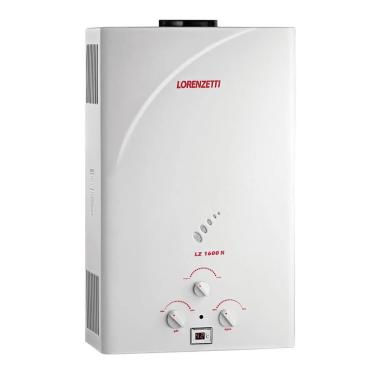 Imagem de Aquecedor a Gás LZ1600N GLP de Passagem 12L-min Instalação Parede Acendimento Automático Lorenzetti 220V