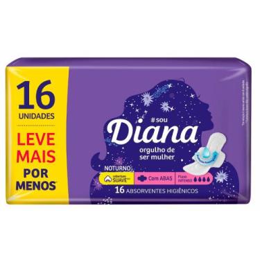 Imagem de Absorvente Noturno Diana Cobertura Suave Com Abas 16 Unidades