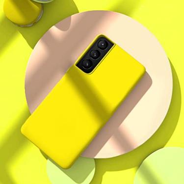 Imagem de Capa de telefone de silicone líquido para Samsung Galaxy S8 S9 S10 S10E S20 S21 Plus 5G FE Ultra à prova de choque capa protetora macia, amarela, para Galaxy S20 Ultra