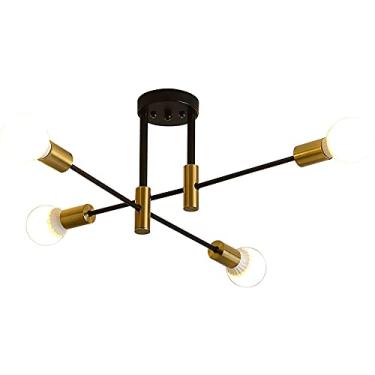Imagem de Home-Neat Lustre Pendente Sputnik Moderno 6 Luces E27 Luminária de teto Ø72CM Para Decoração De Sala De Estar (4 Lâmpadas)