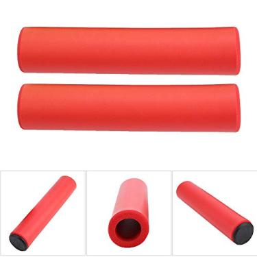 Imagem de Punho de guidão, antiderrapante 1 par capa de alça de bicicleta super leve para aliviar a fadiga das mãos à prova de choque elástico para mountain bike(vermelho)
