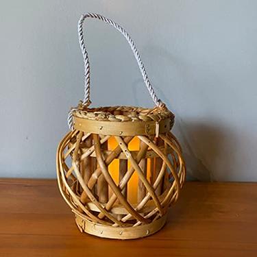 Imagem de Porta Vela Decorativa de Madeira com Alça Estilo Castiçal