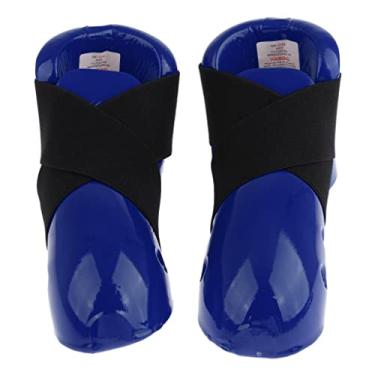 Imagem de DYNWAVE Par de Protetores de Pés de Espuma Leve Sparring Chuteiras de Karatê Proteção Protetores de Pés, Azul L