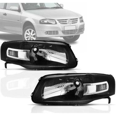 Imagem de Par Farol Vw Gol Power Parati Saveiro G4 Máscara Negra