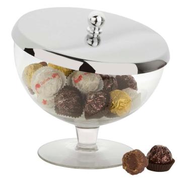 Imagem de Bomboniere Andrea baleiro chocolate Vidro E Aço Inox