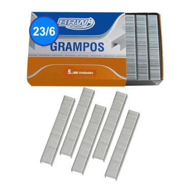 Imagem de Grampo 23/6 Para Grampear 10 A 30fls Galvanizado Brw 5000un