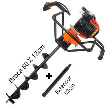 Imagem de Perfurador de Solo Profissional Para Todos Tipos de Solo VPS520 Vulcan 2T 52cc 2,5hp á Gasolina Acompanha Broca 80x12cm Com Pino Trava + Extensor 30cm