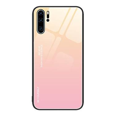 Imagem de HONGYAN Capa de telefone Para Huawei P30 Pro Gradient Color Glass Case Capa protetora