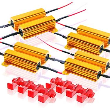 Imagem de ZONETECH Resistores de carga LED de 50W 6Ohm de qualidade premium - 8 peças para luzes de seta de diodo emissor de luz, para placa de licença ou DRL (Fix Hyper Flash, Cancelador de aviso)