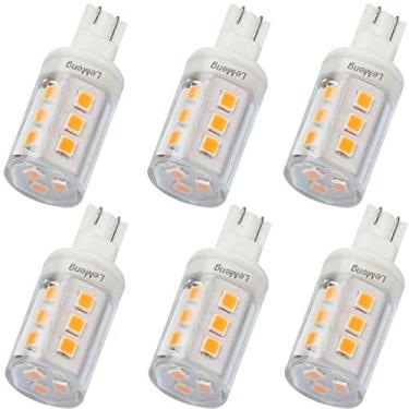 Imagem de LEMENG Lâmpada de LED 921 com base cunha T10 3W, branco quente 2700 K, 12 VCA/CC paisagem, jardim, pátio, caminho, garagem, Malibu, carro, trailer, barco, iluminação - pacote com 6