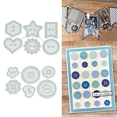 Imagem de Cortes de metal em forma de botão, matrizes de corte para liberação de fabricação de cartões, moldes de gravação para scrapbooking, faça você mesmo álbum, cartões de papel, decoração de artesanato