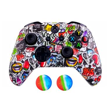Imagem de Capa Capinha Case Skin Compatível com Controle Joystick do Xbox One S X Protetora Anti Impacto Queda Silicone Alta Proteção (Graffiti 07)
