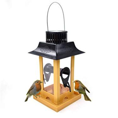 Imagem de Estação de alimentador de pássaros solar de grande capacidade, recipiente de comida de pássaros, decoração externa automática, ferramenta de alimentação externa