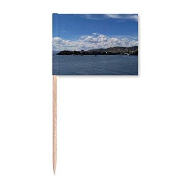 Imagem de Marcadores de palito de dente com fotografia de ondas e recifes para decoração de festa