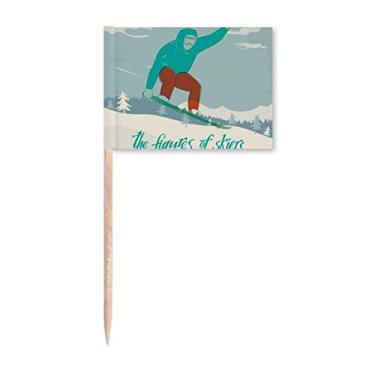 Imagem de Tábua de esqui para esportes de inverno ilustração de esqui palito de dente marcadores decoração de festa