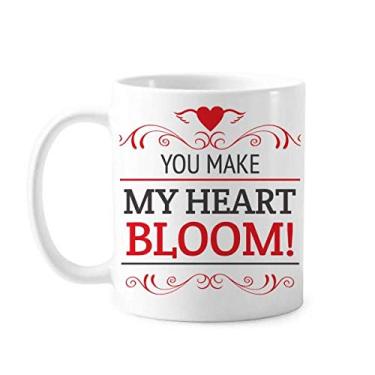 Imagem de You Make My Heart Bloom Caneca de Dia dos Namorados Cerâmica Xícara de Café Porcelana Louça