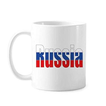 Imagem de Caneca de cerâmica com nome da bandeira do país da Rússia cerâmica xícara de café e porcelana