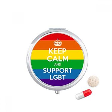 Imagem de Caixa de comprimidos com ilustração de bandeira bissexual transgênero arco-íris bolso caixa de armazenamento de remédios dispensador de recipiente