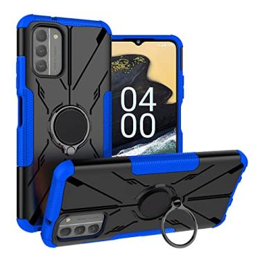 Imagem de ZORSOME Capa à prova de choque de camada dupla para Nokia G400 5G, suporte giratório de 360° TPU + capa protetora de PC para Nokia G400 5G, azul
