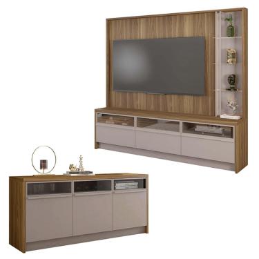 Imagem de Kit Conjunto Sala de Estar Home Theater Buffet Vectro Caemmun