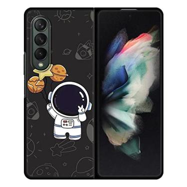 Imagem de Adorável e engraçado astronauta para Samsung Galaxy Z Fold 4 5G Z Fold 3 Hard PC Phone Case, FOLD, BKB03, para Samsung Z fold4