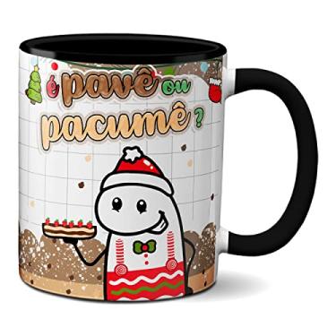 Imagem de Caneca de Natal Frase Engraçada É Pavê ou Pacumê? (Preta)