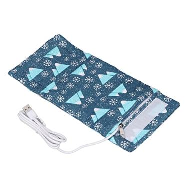 Imagem de Estojo Aquecedor de Mamadeiras, Bolsa de Aquecimento de Leite para Viagem Com Proteção contra Incêndio Termostato Portátil de Aquecimento Rápido USB para Uso Interno (Floco de neve)
