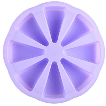 Imagem de Mirenlife 8 fatias de silicone para cavidades triangulares para bolos e pastelaria, forma para fatias de pizza (roxo claro)