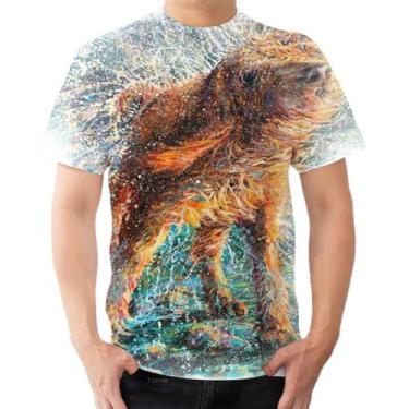 Imagem de Camiseta Camisa Cachorro Caramelo Molhado Arte Pintura - Estilo Kraken