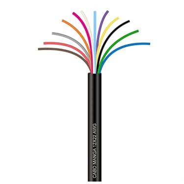 Imagem de Cabo Manga 12x22 AWG - sem Blindagem Preto - 50 Metros