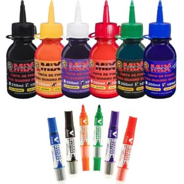 Imagem de TINTA DE PINCEL MARCADOR DE QUADRO BRANCO 100ML + PINCEL RECARREGAVEL PILOT BOARD MASTER (Preto)