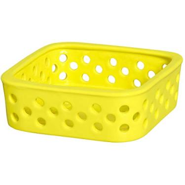 Imagem de Cestinha Quadrada Vasada Ceramicas Pegorin Amarelo