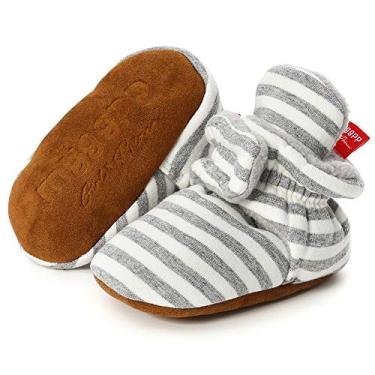 Imagem de Bota de lã macia para bebês recém-nascidos e meninas Mybbay, 01 Little Gray Stripe-, 3-6 Months Infant