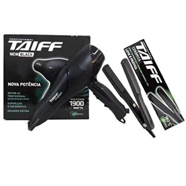 Imagem de KIT TAIFF SECADOR PROFISSIONAL NEW BLACK 1900W - 220V + PRANCHA ALISADORA CERAMICA 180°C - BIVOLT