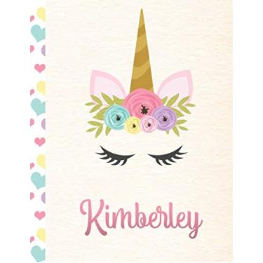 Imagem de Kimberley: Personalized Unicorn Primary Handwriting Notebook For Girls With Pink Name - Dotted Midline Handwriting Practice Paper - Kindergarten to ... - Grades K-2 Composition School Exercise Book