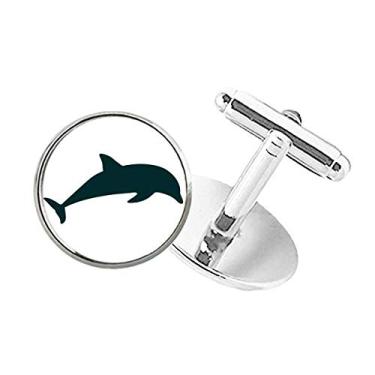 Imagem de Abotoaduras Blue Ocean Streamline para natação golfinho com botão redondo