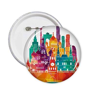 Imagem de Pintura de catedral de Moscovo Rússia Broches Emblema Emblema Acessório Decoração 5 peças